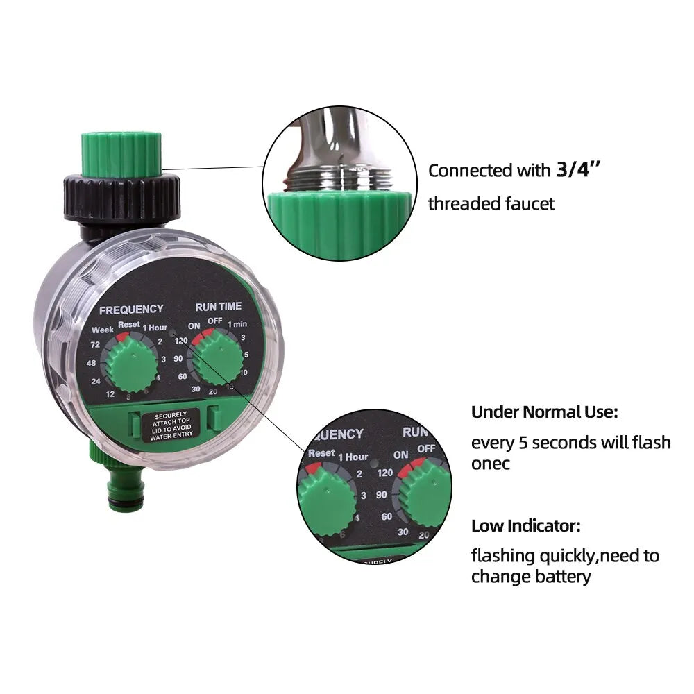 Ball Valve Automatic Electronic Irrigation Timer 0 Water Pressure Working Controller System