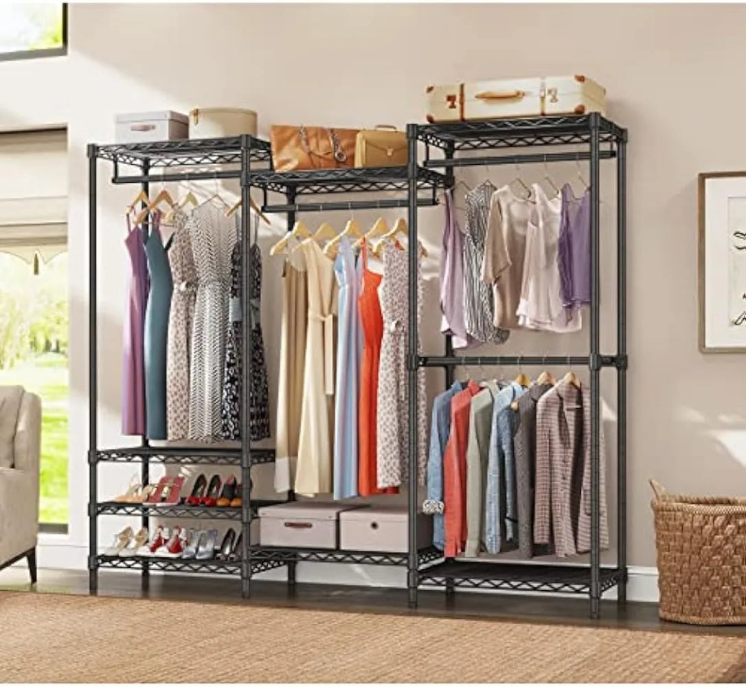 Closet Wardrobe Heavy Duty Clothes Rack, Freestanding Clothing Rack