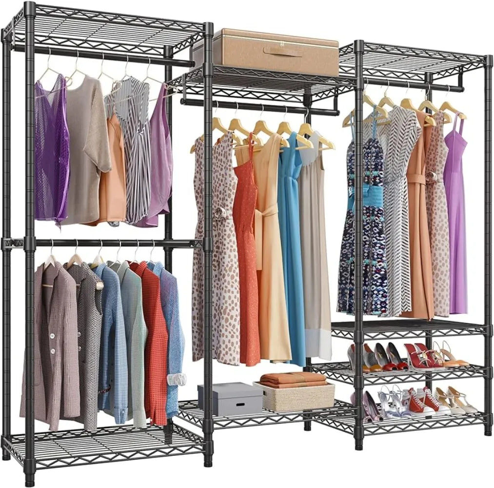 Closet Wardrobe Heavy Duty Clothes Rack, Freestanding Clothing Rack