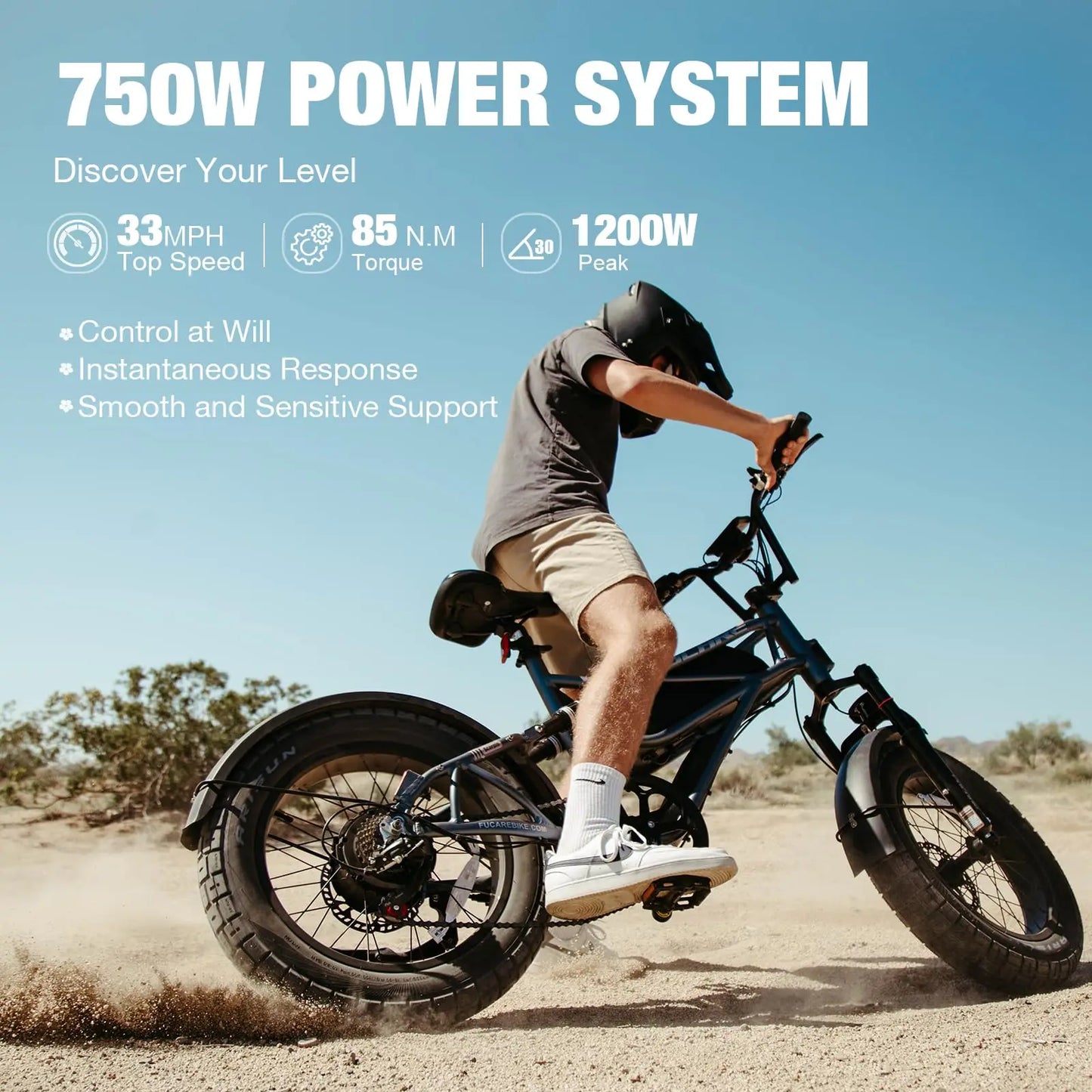 20-inch Electric 48V 750W Lithium-ion Bicycle Fat Tire Wide Tire Snow Electric Bike Beach Bike