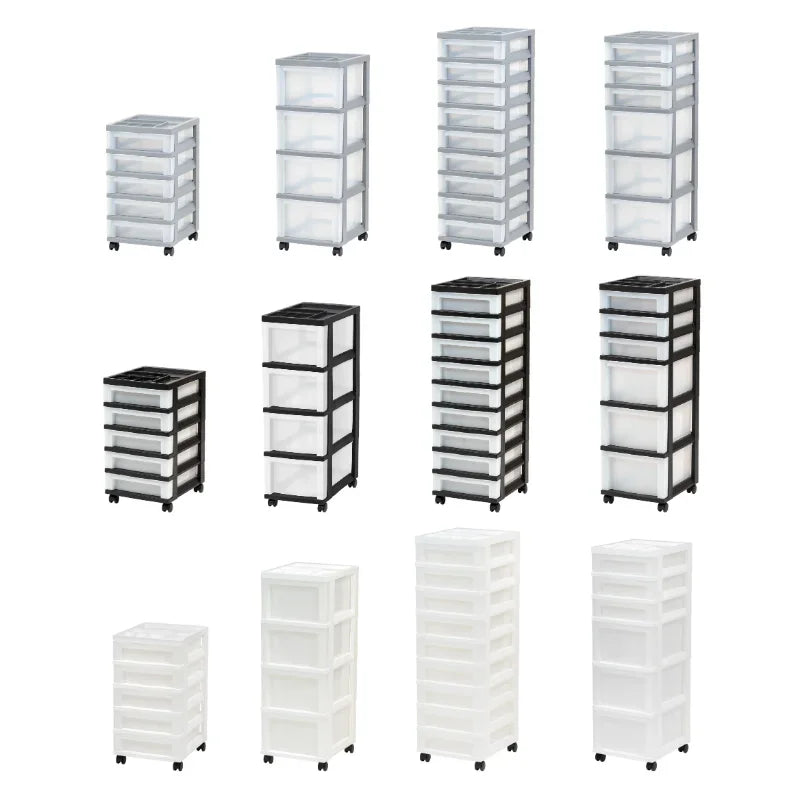 IRIS USA, 6-Drawer Plastic Storage Cart with Organizer Top & Wheels,