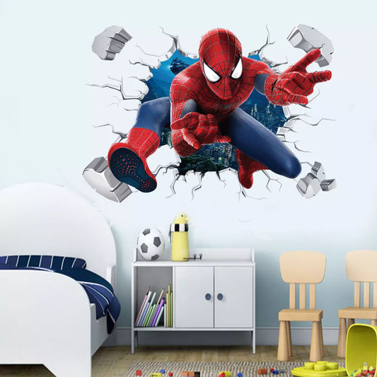 Spiderman Heroes Wall Stickers For Kids Room Home Bedroom