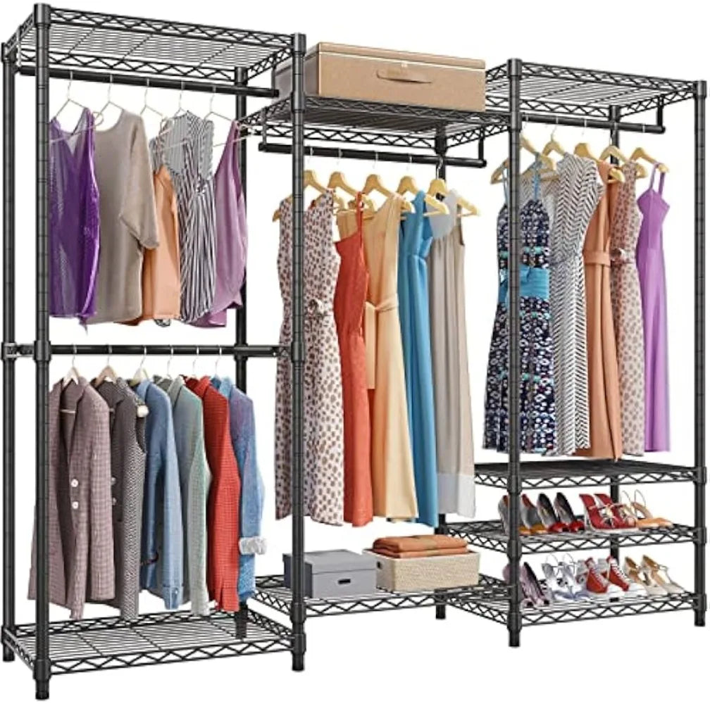 Closet Wardrobe Heavy Duty Clothes Rack, Freestanding Clothing Rack