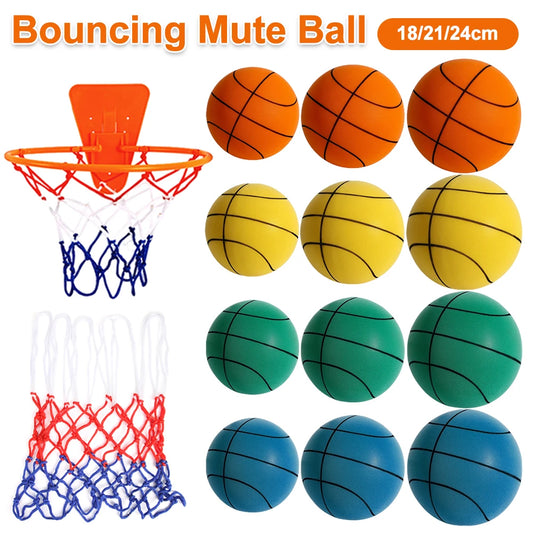 Kids Quiet Basketball High-Resilience Mute Dribbling Basketball Lightweight 3/5/7 for Various Indoor Activities