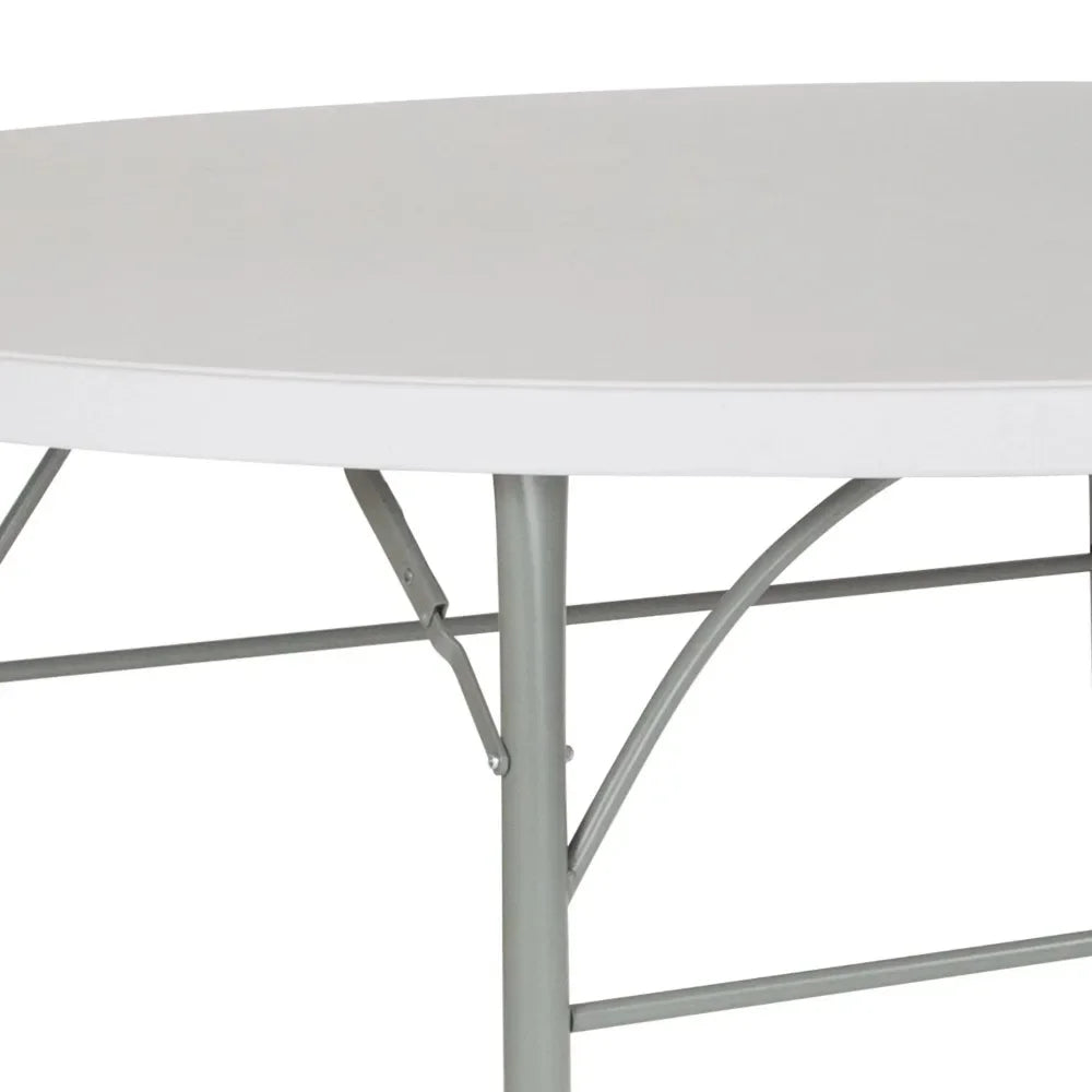 4-Foot Round Bi-Fold Granite White Plastic Event Folding Table