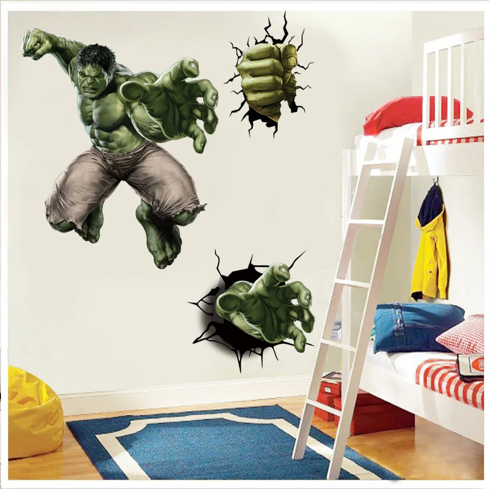 Spiderman Heroes Wall Stickers For Kids Room Home Bedroom