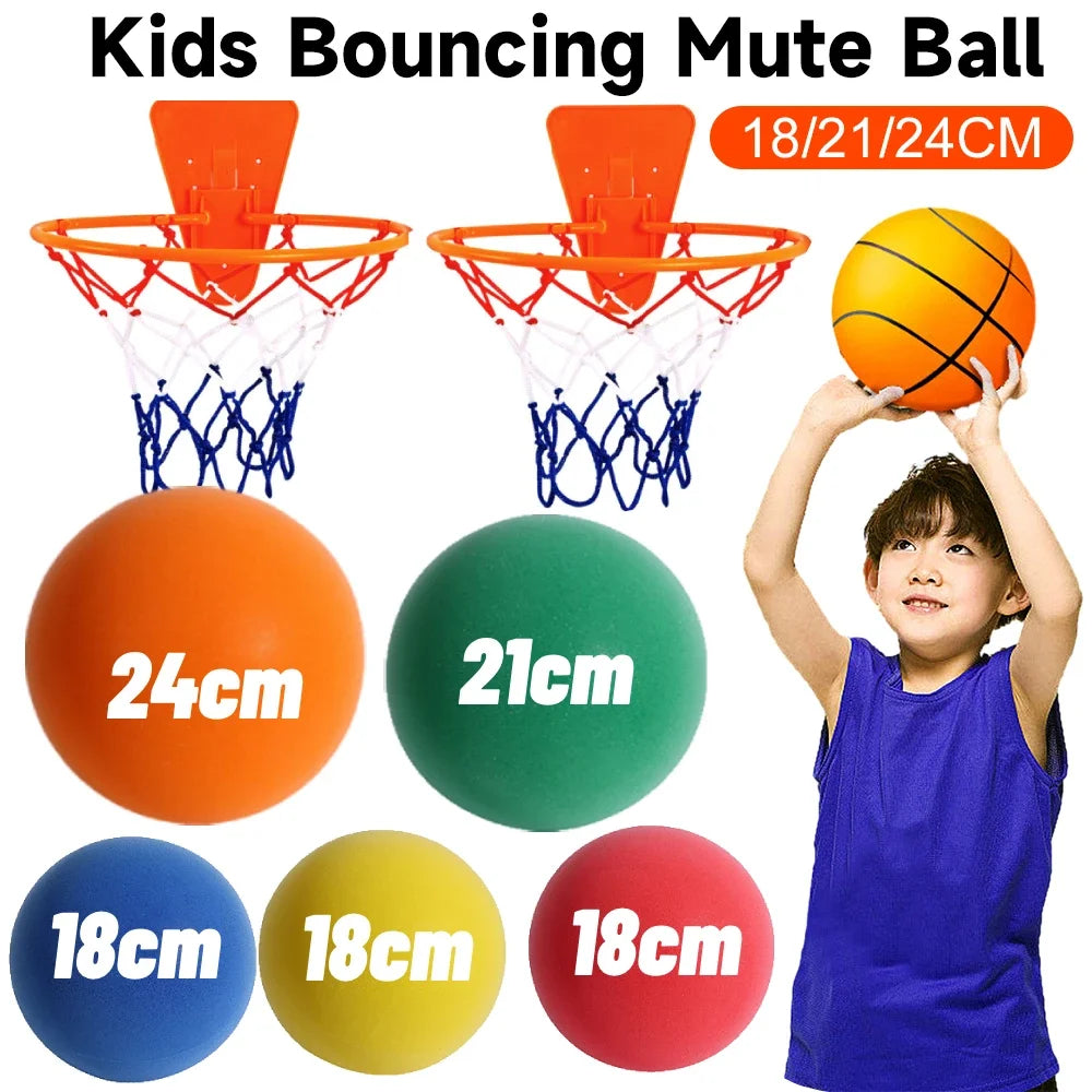 Kids High-Resilience Quiet Basketball Lightweight Mute Dribbling Basketball 3/5/7 for Various Indoor Activities